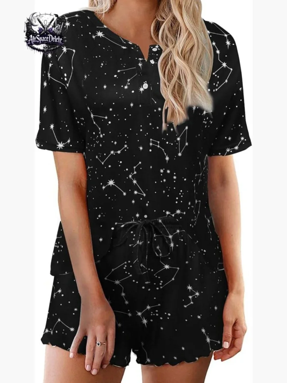 Soft Lightweight Pajama Set Short Sleeve Lounge Wear Medium